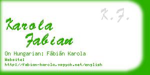 karola fabian business card